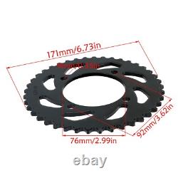 Front 80/100-12 & Rear 60/100-14 Wheel Rim Tire & Chain Sprocket f Dirt Pit Bike