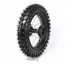 Front 80/100-12 & Rear 60/100-14 Wheel Rim Tire & Chain Sprocket f Dirt Pit Bike