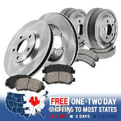 Front Brake Rotors + Ceramic Pads & Rear Drums + Shoes For Cherokee Wrangler