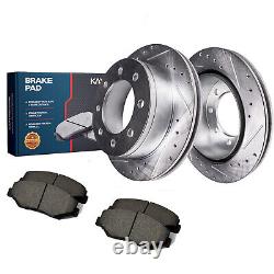 Front Drilled Brake Rotors + Brakes Pads for 2010 Ford F-250 F-350 Super Duty SD