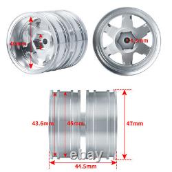 Front Metal Wheel Rims Rubber Tires For 1/14 Tamiya Trailer Tractor RC Truck Car