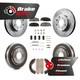 Front Rear Brake Rotor Ceramic Pad & Drum Kit (7Pc) For 1996-2000 Honda Civic LX