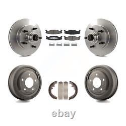 Front Rear Brake Rotor Ceramic Pad Drum Kit For Ford E-150 Econoline 2-Wheel ABS