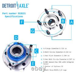 Front Rear Brake Rotor Ceramic Pad Wheel Hub Bearing for 06-10 Chevy Impala FWD