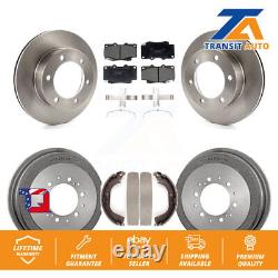 Front Rear Brake Rotors Ceramic Pad Drum Kit For Toyota Tacoma With 6 Lug Wheels