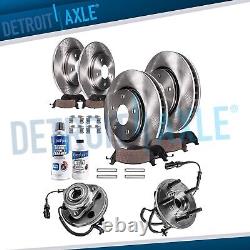 Front Rear Brake Rotors + Ceramic Pad Wheel Hub Bearing for 06-10 Ford Explorer
