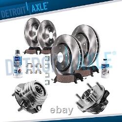 Front & Rear Brake Rotors + Pads Wheel Hub Bearing for 07-12 Nissan Altima 2.5L