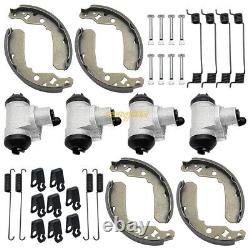 Front Rear Brake Wheel Cylinders & Shoes Pins for Kawasaki KAF400 Mule 600 610