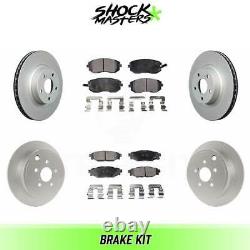 Front & Rear Ceramic Brake Pad & Coated Rotor Kit for 2008-2010 Subaru Impreza