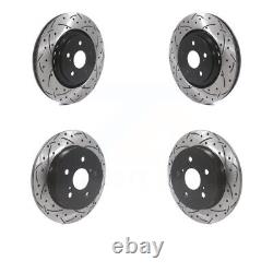 Front Rear Coated Drilled Slot Disc Brake Rotors Kit For Toyota Camry Avalon TRD