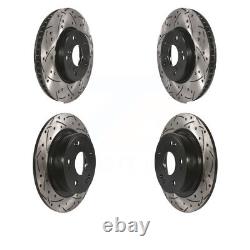 Front Rear Coated Drilled Slotted Disc Brake Rotors Kit For Honda Accord