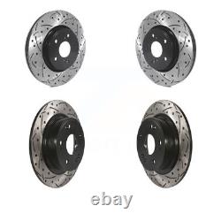 Front Rear Coated Drilled Slotted Disc Brake Rotors Kit For Honda Accord