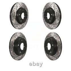 Front Rear Coated Drilled Slotted Disc Brake Rotors Kit For Honda Civic Insight