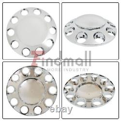 Front & Rear Complete Chrome Hub Cover Semi Truck Wheel Kit Axle Cover 33mm Lug