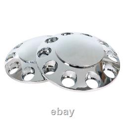 Front & Rear Complete Chrome Hub Cover Semi Truck Wheel Kit Axle Cover 33mm Lug