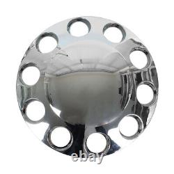Front & Rear Complete Chrome Hub Cover Semi Truck Wheel Kit Axle Cover 33mm Lug