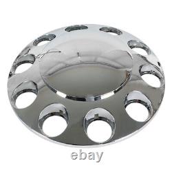 Front & Rear Complete Chrome Hub Cover Semi Truck Wheel Kit Axle Cover 33mm Lug