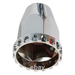 Front & Rear Complete Chrome Hub Cover Semi Truck Wheel Kit Axle Cover 33mm Lug