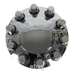 Front & Rear Complete Chrome Hub Cover Semi Truck Wheel Kit Axle Cover 33mm Lug