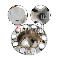 Front & Rear Complete Chrome Hub Cover Semi Truck Wheel Kit Axle Cover 33mm Lug