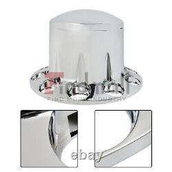 Front & Rear Complete Chrome Hub Cover Semi Truck Wheel Kit Axle Cover 33mm Lug