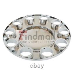 Front & Rear Complete Chrome Hub Cover Semi Truck Wheel Kit Axle Cover 33mm Lug