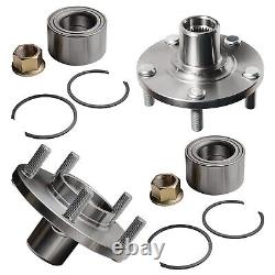 Front Rear DRILLED Rotor Pad Wheel Bearing Hub for 2004-2007 2008 Nissan Maxima