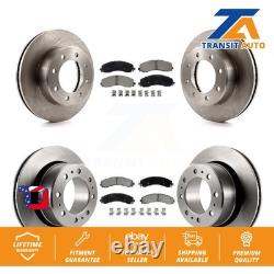 Front+Rear Disc Brake Rotor Ceramic Pad Kit For Ram 3500 With Dual Rear Wheels