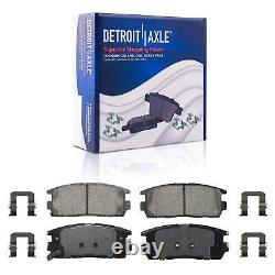 Front Rear Disc Rotor Brake Pad + 24pc Wheel Lug Nuts withKeys for Equinox Terrain