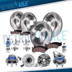 Front Rear Disc Rotor Brake Pad + Wheel Bearing Hub for 04-07 Cadillac CTS V