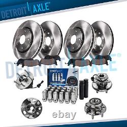 Front Rear Disc Rotor Brake Pad Wheel Hub 24pc Lug Nut withKey for Equinox Terrain