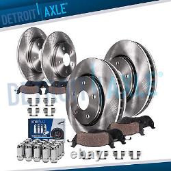 Front & Rear Disc Rotors + Brake Pads +20pc Lugnuts for Ford Taurus Flex MKT MKS