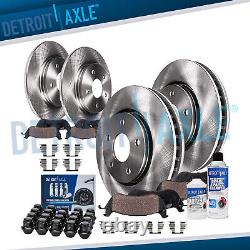 Front & Rear Disc Rotors & Brake Pads + 20pc Lugnuts for Lincoln MKZ Ford Fusion