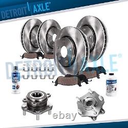 Front & Rear Disc Rotors Brake Pads Wheel Bearing Hubs for 2014-2019 Rogue Sport