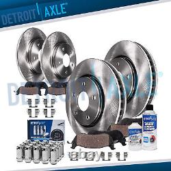 Front Rear Disc Rotors Brake Pads with 20pc Wheel Lug Nuts for 06-10 Ford Explorer