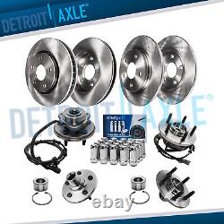 Front Rear Disc Rotors Wheel Hub 20pc Lugnuts for 2002-2005 Explorer Mountaineer