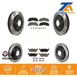 Front Rear Drill Slot Disc Brake Rotor Ceramic Pad Kit For Ford F-150 Expedition