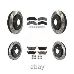 Front Rear Drill Slot Disc Brake Rotor Ceramic Pad Kit For Ford F-150 Expedition