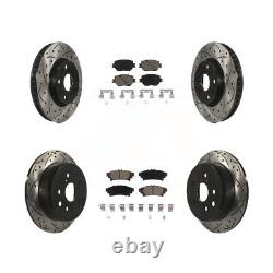 Front Rear Drill Slotted Brake Rotor Pad Kit for 2014-2015 Lexus IS250 100564