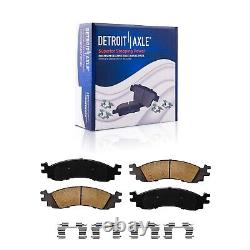 Front & Rear Drilled Brake Rotor Ceramic Pad Wheel Hub Bearing for Ford Explorer