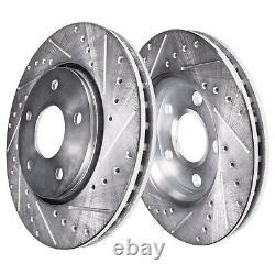 Front Rear Drilled Disc Brake Rotors Kit for 2019 Hyundai Sonata with 17 Wheels