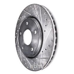 Front Rear Drilled Disc Brake Rotors Kit for 2019 Hyundai Sonata with 17 Wheels