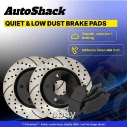 Front & Rear Drilled Disc Rotors Ceramic Brake Pads for GMC Sierra 1500 V8