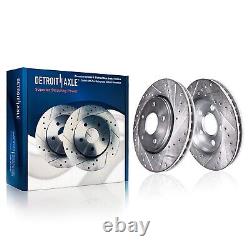 Front & Rear Drilled Disc Rotors and Brake Pads for 2002-2006 Toyota Camry V6 LE