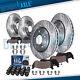 Front & Rear Drilled Rotor Brake Pad with20pc Wheel Lug Nut for Fusion Lincoln MKZ