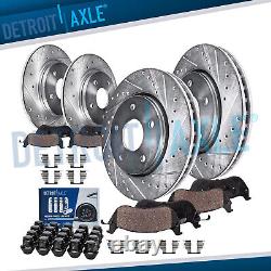 Front & Rear Drilled Rotor Brake Pad with20pc Wheel Lug Nut for Fusion Lincoln MKZ