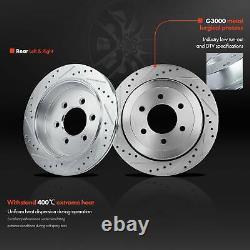 Front & Rear Drilled Rotor & Ceramic Pads for Ford Expedition Lincoln Navigator
