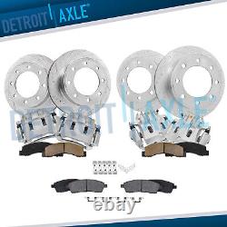 Front + Rear Drilled Rotors Brake Calipers Brake Pads for 2000-04 Ford Excursion