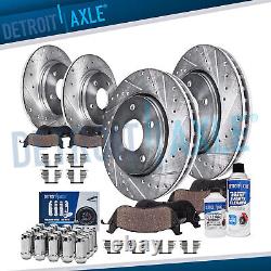 Front Rear Drilled Rotors Brake Pad + 20pc Lugnuts for Ford Explorer Mountaineer