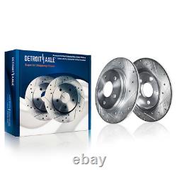 Front Rear Drilled Rotors Brake Pads +20pc Lug Nuts for Ford Taurus Flex MKT MKS